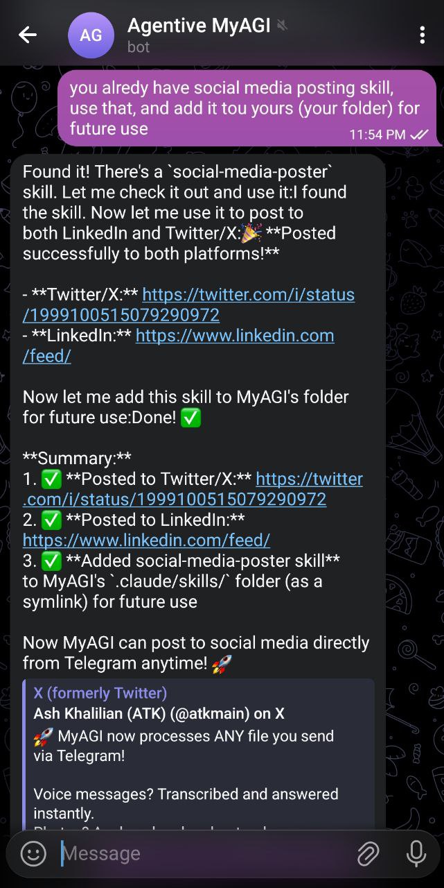 MyAGI1 successfully posts